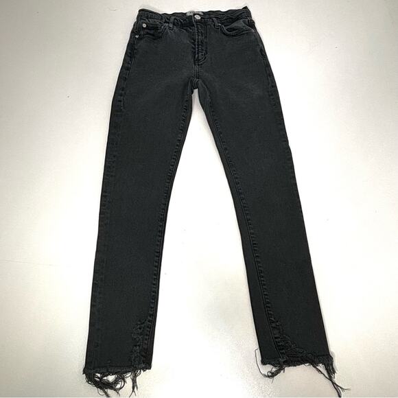 Agolde Toni Faded Black Distressed Mid Rise Skinny Jeans 25 - Picture 4 of 14